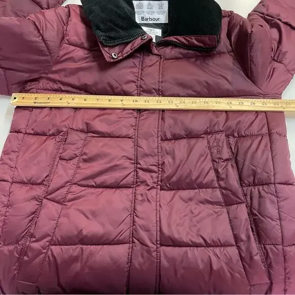 Barbour Darcy Quilt Women's Puff Coat Maroon US size 12